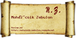 Mohácsik Zebulon névjegykártya